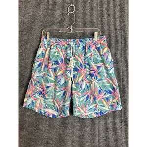 Crown & Ivy MensTropical Printed Swim Trunks Sz Large Multi Color Beach Vacation